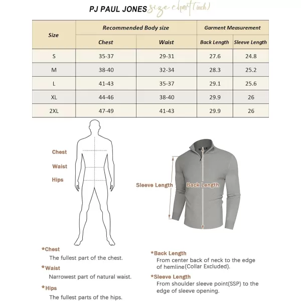 PJ PAUL JONES Mens Quarter Zip Up Sweaters Casual Half Zip Polo Pullover Sweaters Knitted Slim Fit Mock Neck Pullovers