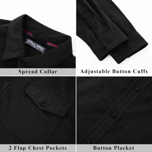 PJ PAUL JONES Mens Shirt Jacket Lighweight Corduroy Overshirts Long Sleeve Button Down Shacket with Flap Pockets