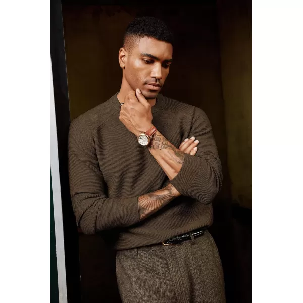 PJ PAUL JONES Men's Sweaters Crewneck Lightweight Textured Knitted Raglan Sleeve Casual Pullover