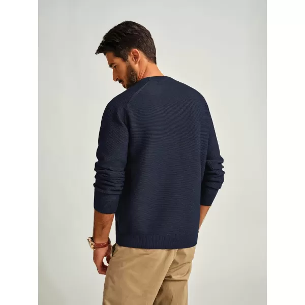 PJ PAUL JONES Men's Sweaters Crewneck Lightweight Textured Knitted Raglan Sleeve Casual Pullover