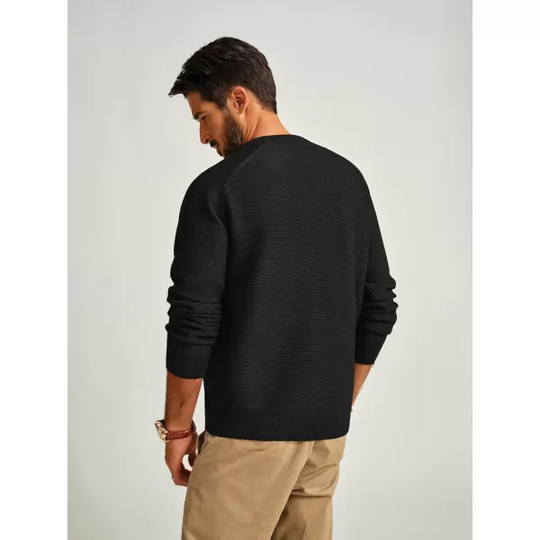 PJ PAUL JONES Men's Sweaters Crewneck Lightweight Textured Knitted Raglan Sleeve Casual Pullover