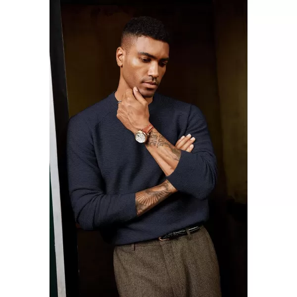 PJ PAUL JONES Men's Sweaters Crewneck Lightweight Textured Knitted Raglan Sleeve Casual Pullover