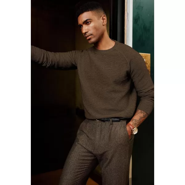 PJ PAUL JONES Men's Sweaters Crewneck Lightweight Textured Knitted Raglan Sleeve Casual Pullover