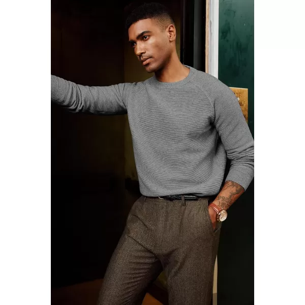 PJ PAUL JONES Men's Sweaters Crewneck Lightweight Textured Knitted Raglan Sleeve Casual Pullover