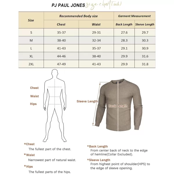 PJ PAUL JONES Men's Sweaters Crewneck Lightweight Textured Knitted Raglan Sleeve Casual Pullover
