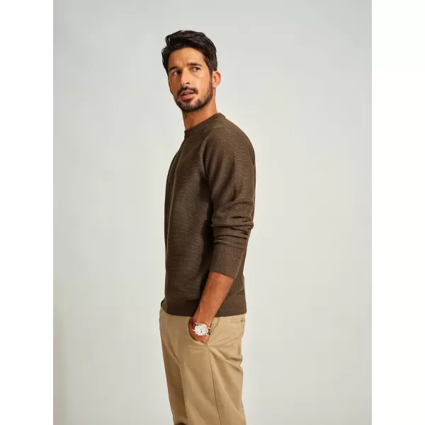 PJ PAUL JONES Men's Sweaters Crewneck Lightweight Textured Knitted Raglan Sleeve Casual Pullover