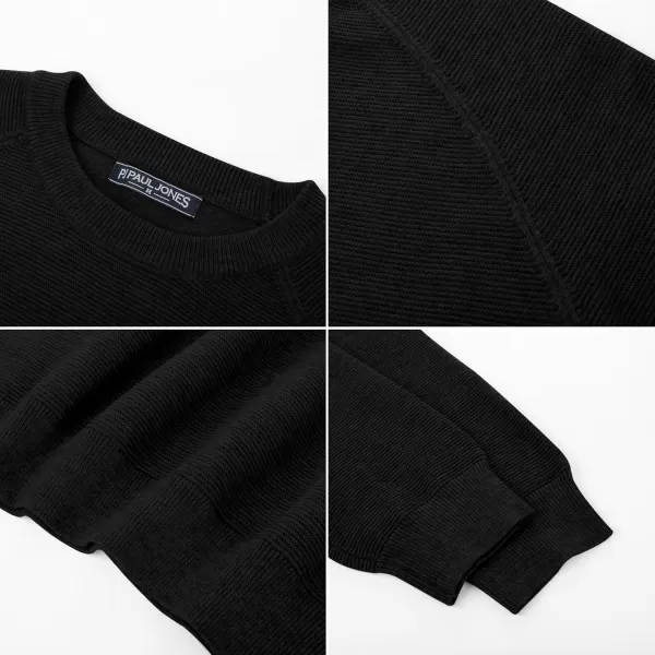 PJ PAUL JONES Men's Sweaters Crewneck Lightweight Textured Knitted Raglan Sleeve Casual Pullover