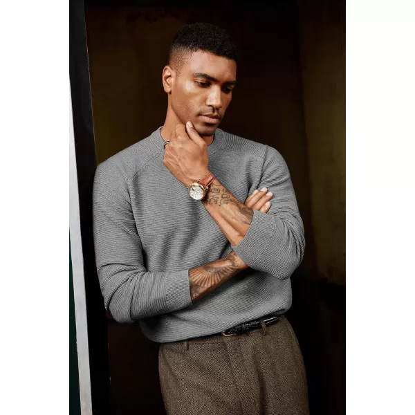 PJ PAUL JONES Men's Sweaters Crewneck Lightweight Textured Knitted Raglan Sleeve Casual Pullover
