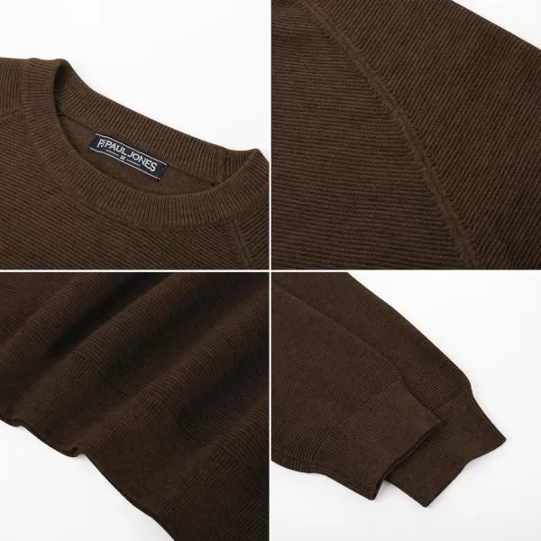 PJ PAUL JONES Men's Sweaters Crewneck Lightweight Textured Knitted Raglan Sleeve Casual Pullover