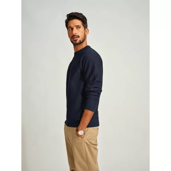 PJ PAUL JONES Men's Sweaters Crewneck Lightweight Textured Knitted Raglan Sleeve Casual Pullover