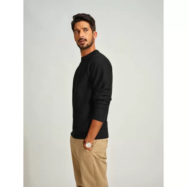 PJ PAUL JONES Men's Sweaters Crewneck Lightweight Textured Knitted Raglan Sleeve Casual Pullover