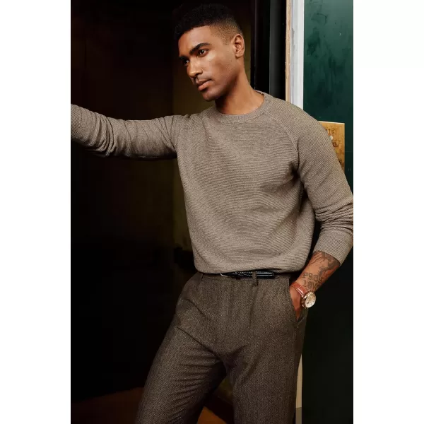 PJ PAUL JONES Men's Sweaters Crewneck Lightweight Textured Knitted Raglan Sleeve Casual Pullover