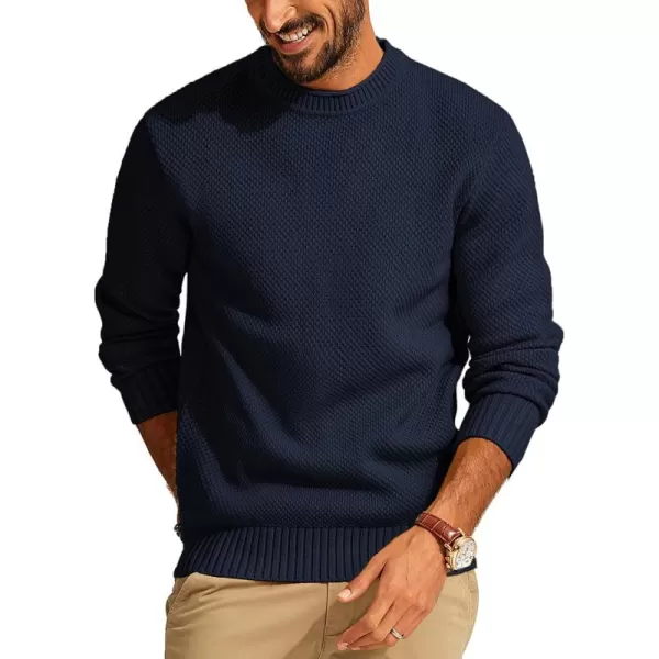 PJ PAUL JONES Men's Crewneck Pullover Sweater Casual Thick Weave Textured Sweaters