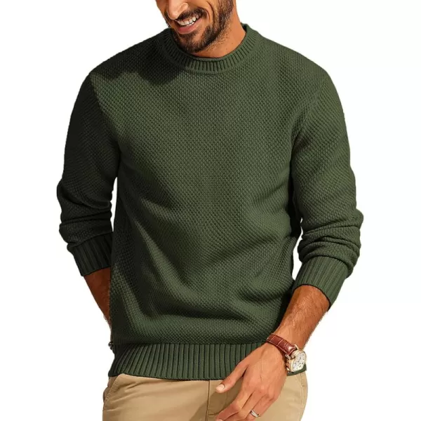 PJ PAUL JONES Men's Crewneck Pullover Sweater Casual Thick Weave Textured Sweaters