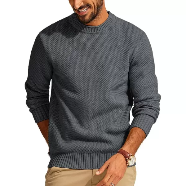 PJ PAUL JONES Men's Crewneck Pullover Sweater Casual Thick Weave Textured Sweaters