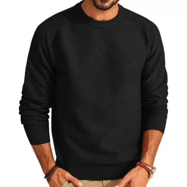 PJ PAUL JONES Men's Sweaters Crewneck Lightweight Textured Knitted Raglan Sleeve Casual Pullover
