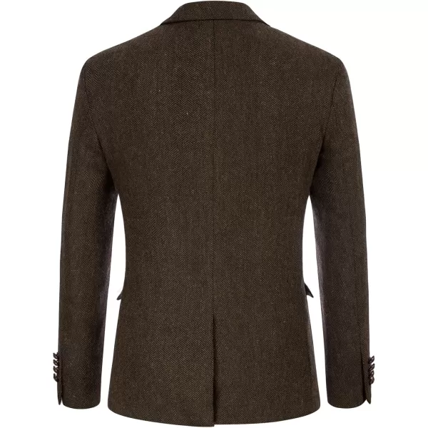 Men Casual Tweed Blazer Jacket Vintage Plain Wool Blend Sport Jacket for Hunting
