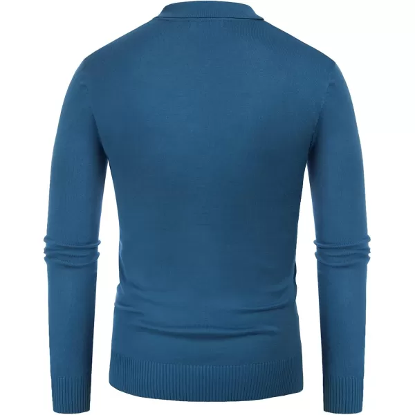 PJ PAUL JONES Mens Vintage Striped Knit Polo Shirt Long Sleeve Button Down Cardigan Sweater
