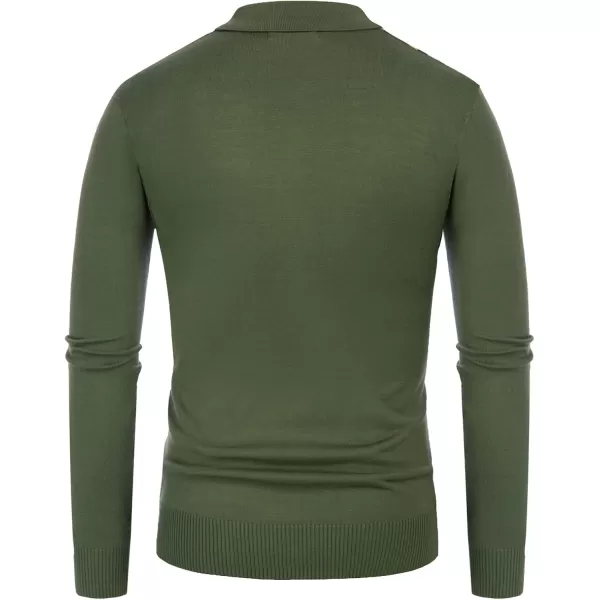 PJ PAUL JONES Mens Vintage Striped Knit Polo Shirt Long Sleeve Button Down Cardigan Sweater