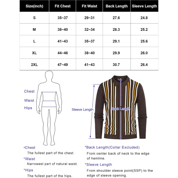 PJ PAUL JONES Mens Vintage Striped Knit Polo Shirt Long Sleeve Button Down Cardigan Sweater