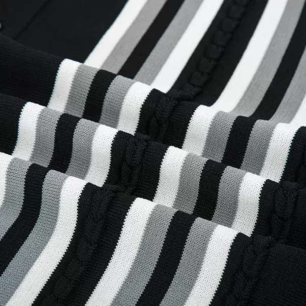 PJ PAUL JONES Mens Vintage Striped Knit Polo Shirt Long Sleeve Button Down Cardigan Sweater