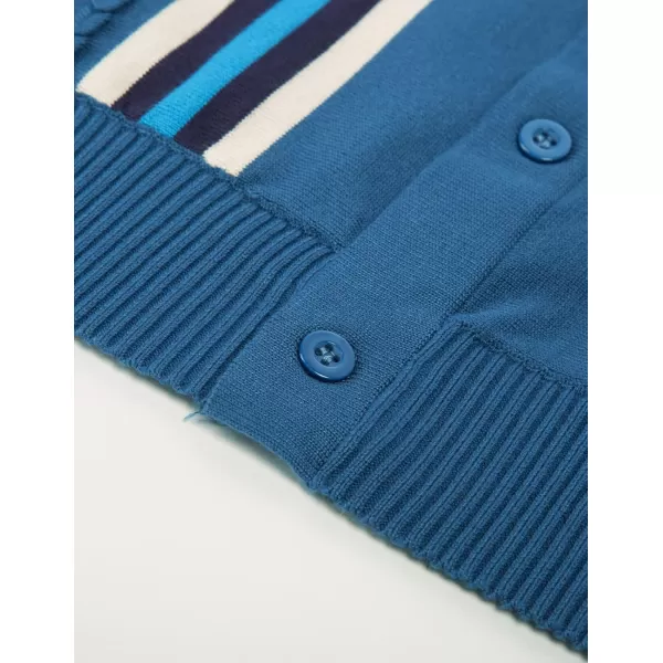PJ PAUL JONES Mens Vintage Striped Knit Polo Shirt Long Sleeve Button Down Cardigan Sweater