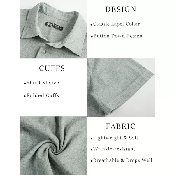 imagePJ PAUL JONES Mens Casual Shirts Short Sleeve Button Down Shirt Lightweight Summer ShirtsGreen