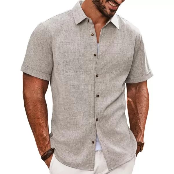 imagePJ PAUL JONES Mens Casual Shirts Short Sleeve Button Down Shirt Lightweight Summer ShirtsKhaki