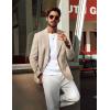 imagePJ PAUL JONES Blazer for Men Casual CottonLinen Sport Coat Lightweight 2 Button Lined Blazer JacketLight Khaki