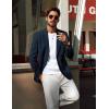 imagePJ PAUL JONES Blazer for Men Casual CottonLinen Sport Coat Lightweight 2 Button Lined Blazer JacketNavy Blue