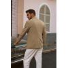 imagePJ PAUL JONES Mens Blazer Cotton Linen Suit Jacket Lightweight Casual Blazer Jackets with PocketsKhaki