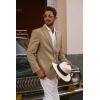 imagePJ PAUL JONES Mens Blazer Cotton Linen Suit Jacket Lightweight Casual Blazer Jackets with PocketsKhaki