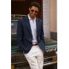 imagePJ PAUL JONES Mens Blazer Cotton Linen Suit Jacket Lightweight Casual Blazer Jackets with PocketsNavy Blue