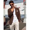 imagePJ PAUL JONES Mens Casual Blazer Regular Fit Two Button Sport Coats Lightweight Business Suits Jacket with Pocket SquareBrown