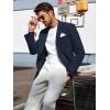 imagePJ PAUL JONES Mens Casual Blazer Regular Fit Two Button Sport Coats Lightweight Business Suits Jacket with Pocket SquareNavy Blue