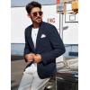 imagePJ PAUL JONES Mens Casual Blazer Regular Fit Two Button Sport Coats Lightweight Business Suits Jacket with Pocket SquareNavy Blue