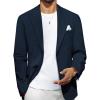 imagePJ PAUL JONES Blazer for Men Casual CottonLinen Sport Coat Lightweight 2 Button Lined Blazer JacketNavy Blue