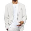 imagePJ PAUL JONES Blazer for Men Casual CottonLinen Sport Coat Lightweight 2 Button Lined Blazer JacketWhite