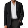 imagePJ PAUL JONES Mens Blazer Casual 2 Button Sport Coat Lightweight Peaked Lapel BlazersBlack