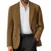 imagePJ PAUL JONES Mens Blazer Casual 2 Button Sport Coat Lightweight Peaked Lapel BlazersCoffee