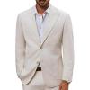 imagePJ PAUL JONES Mens Blazer Cotton Linen Suit Jacket Lightweight Casual Blazer Jackets with PocketsApricot