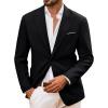 imagePJ PAUL JONES Mens Blazer Cotton Linen Suit Jacket Lightweight Casual Blazer Jackets with PocketsBlack