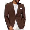 imagePJ PAUL JONES Mens Casual Blazer Regular Fit Two Button Sport Coats Lightweight Business Suits Jacket with Pocket SquareBrown