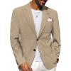 imagePJ PAUL JONES Mens Casual Blazer Regular Fit Two Button Sport Coats Lightweight Business Suits Jacket with Pocket SquareKhaki