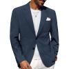 imagePJ PAUL JONES Mens Casual Blazer Regular Fit Two Button Sport Coats Lightweight Business Suits Jacket with Pocket SquareRoyal Blue