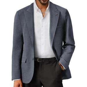 imagePJ PAUL JONES Mens Blazer Casual 2 Button Sport Coat Lightweight Peaked Lapel BlazersDark Gray