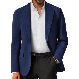 imagePJ PAUL JONES Mens Blazer Casual 2 Button Sport Coat Lightweight Peaked Lapel BlazersNavy Blue