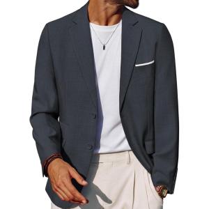 imagePJ PAUL JONES Mens Casual Blazer Two Buttons Sport Coats Lightweight Blazer Business Sport JacketDark Grey