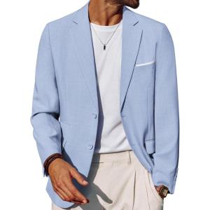 imagePJ PAUL JONES Mens Casual Blazer Two Buttons Sport Coats Lightweight Blazer Business Sport JacketLight Blue