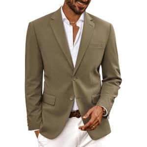 imagePJ PAUL JONES Mens Sport Coat Blazer Casual Lightweight Blazer Jackets Two Buttons Sport JacketsApricot